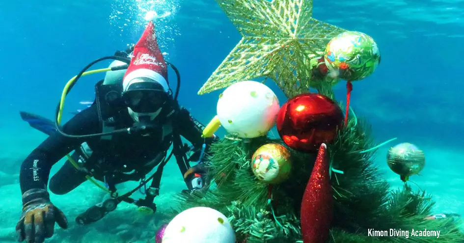 Στολισμός υποβρύχιου χριστουγεννιάτικου δέντρου | Kimon Diving Academy